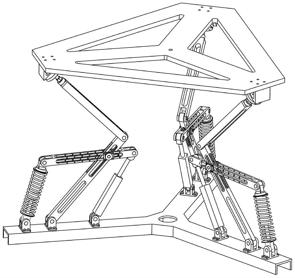 Three-degree-of-freedom foldable parallel motion platform with closed-loop dual-drive sub-chain