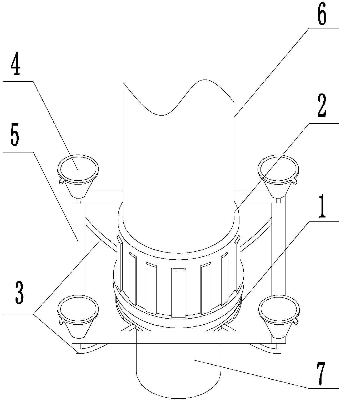 A method and pouring device for sealing the end of a column membrane module