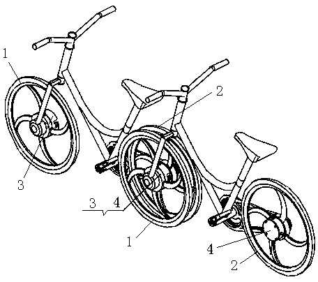 Quick assembling and disassembling structure for bicycle longitudinal connection