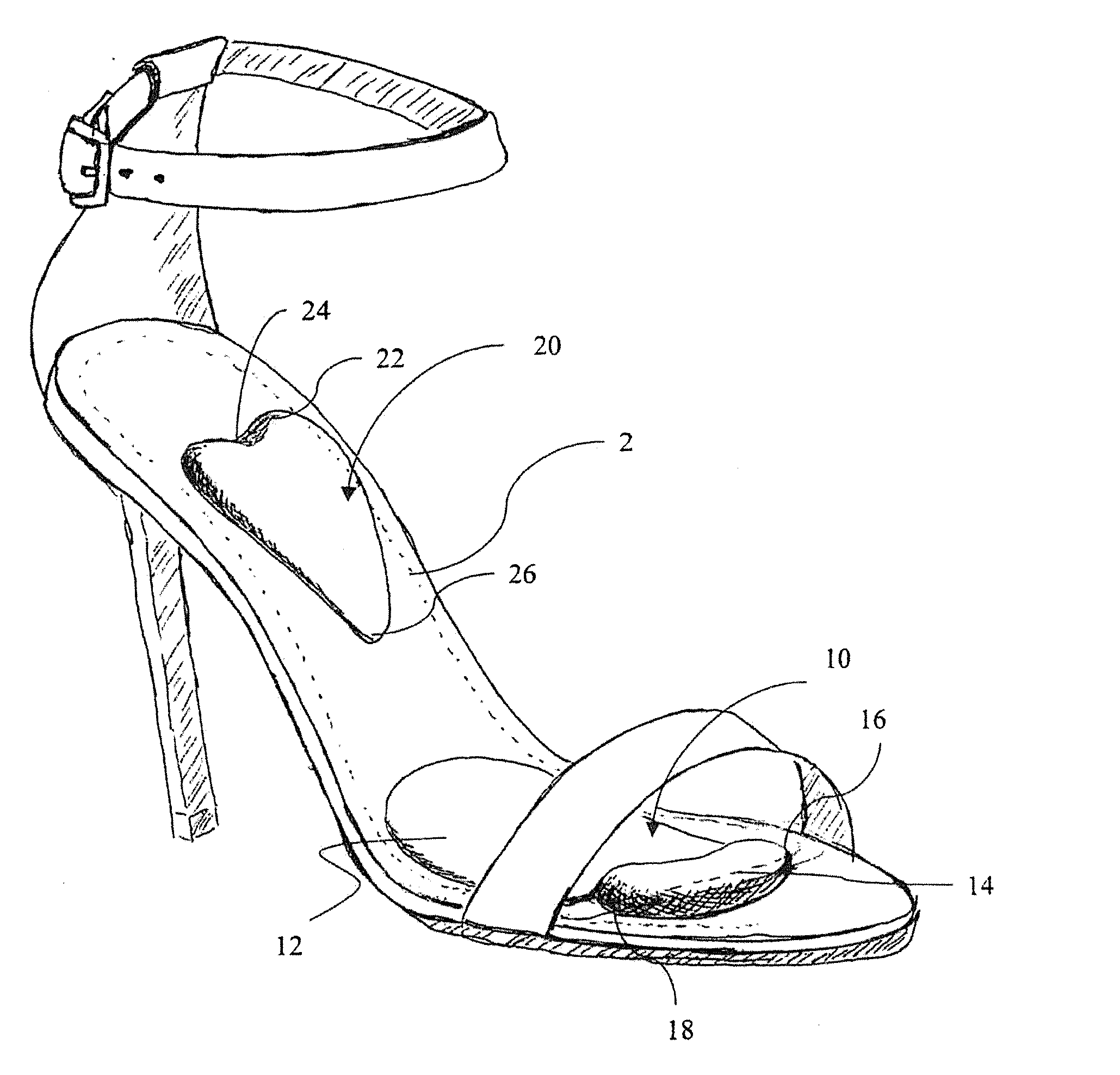 High heel shoe inserts