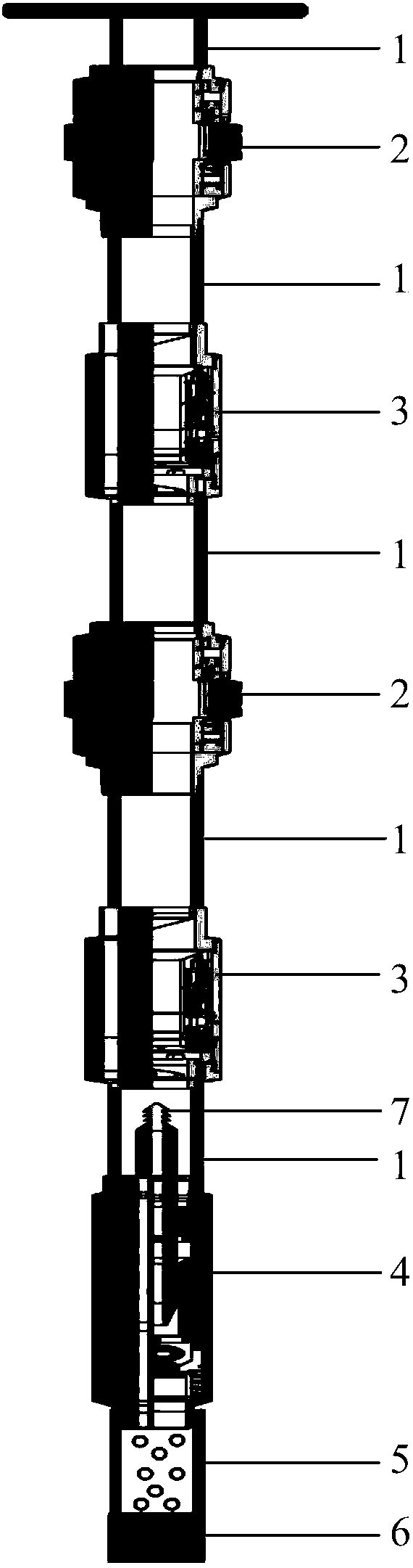Blowout-prevention pipe column and technique in water injection well operation pipe