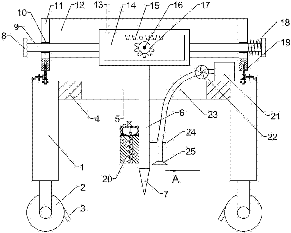 Garden lawn planting device for municipal engineering