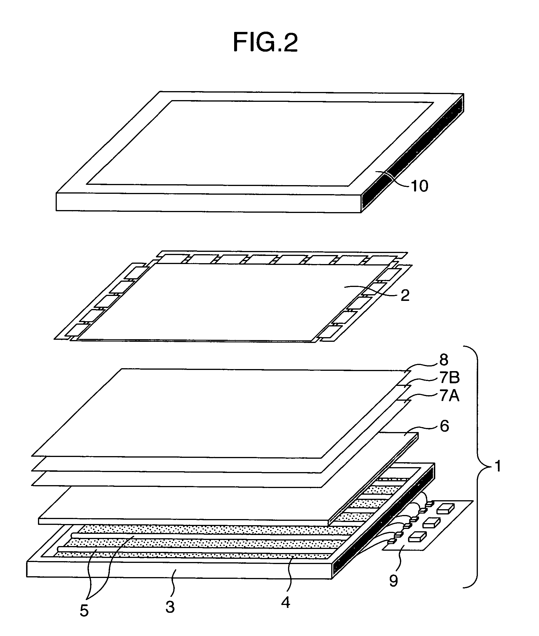 Liquid crystal display device with the mixture of the plural kinds of green phosphors