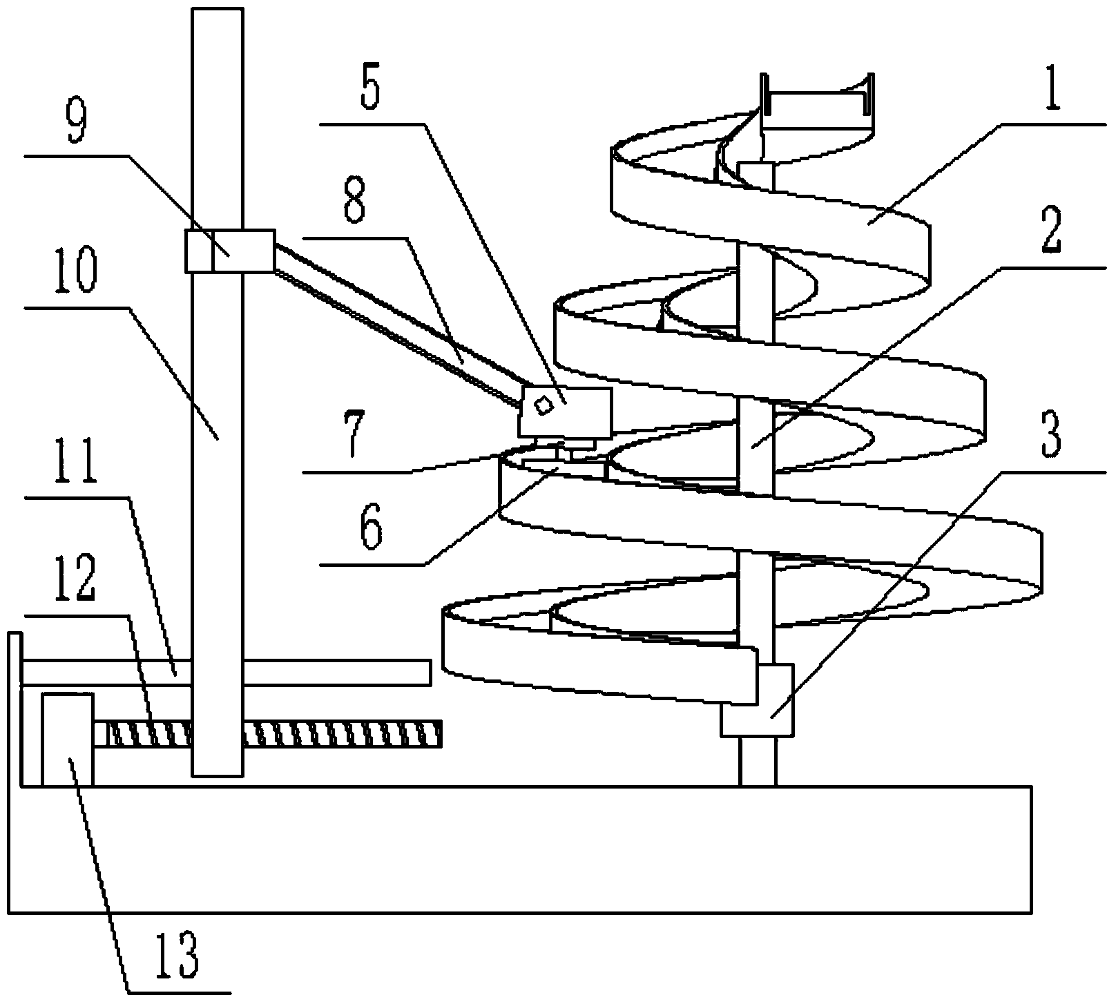 Cone spiral grinding device