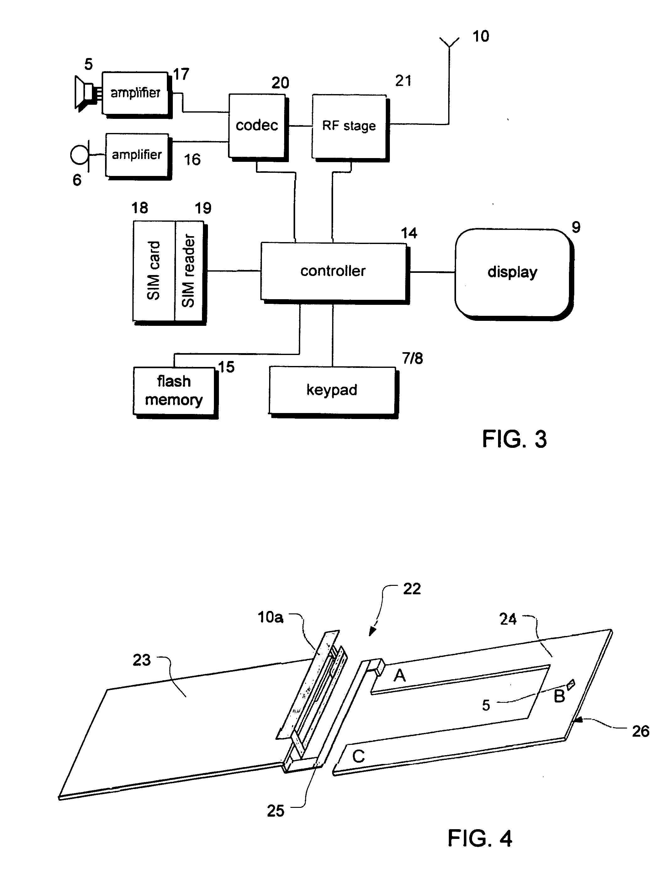 Mobile communication device with reduced electric field emission levels near the earpiece