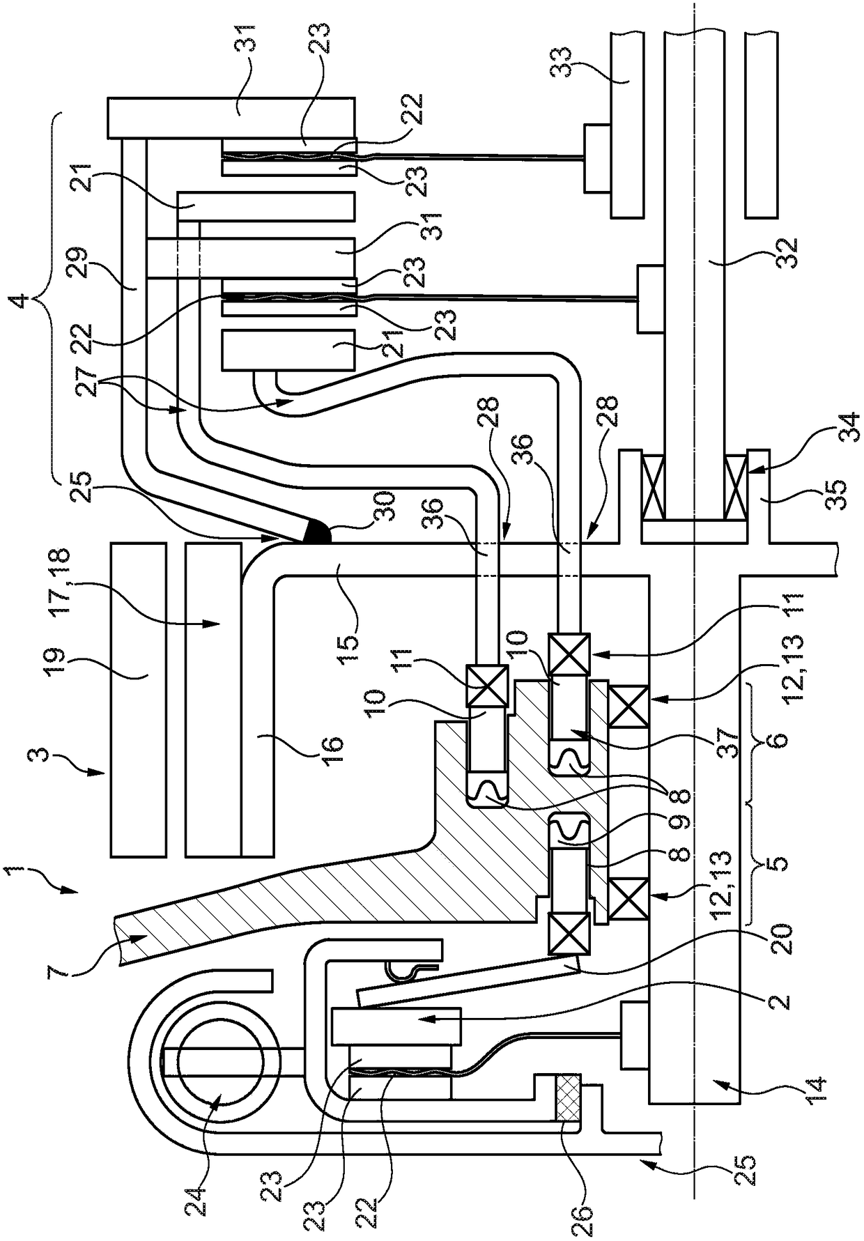 Hybrid module comprising a disconnect clutch and a main clutch and actuating system arranged therebetween