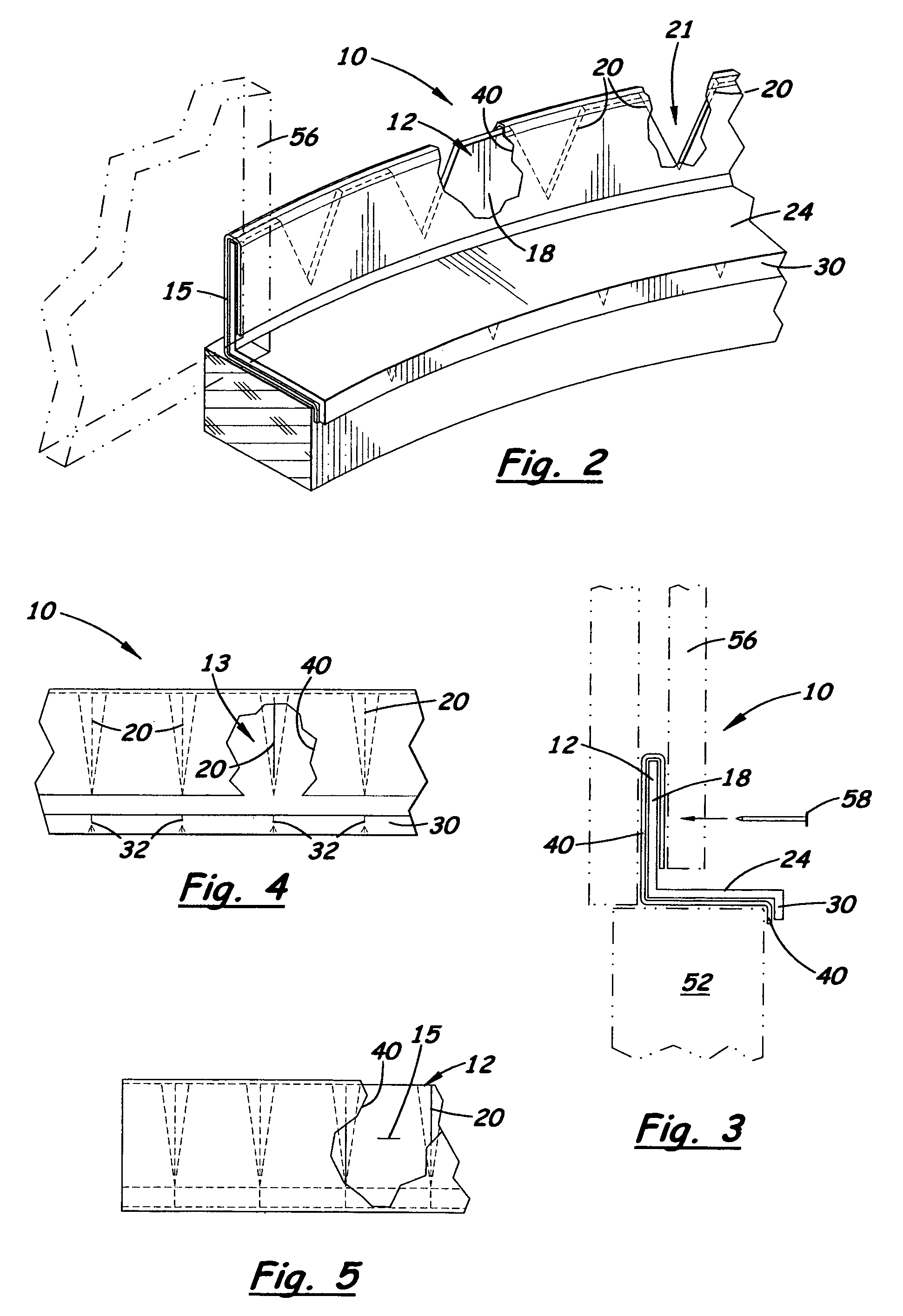 Flashing for an exterior arched surface and method
