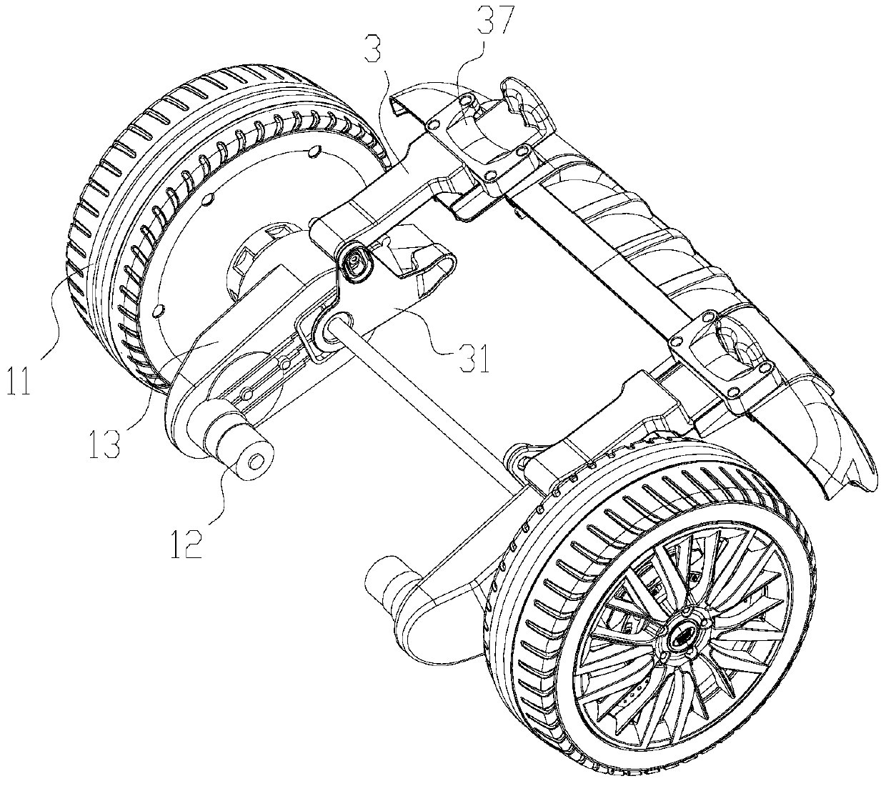 Electric baby carriage with disengaging and engaging structure
