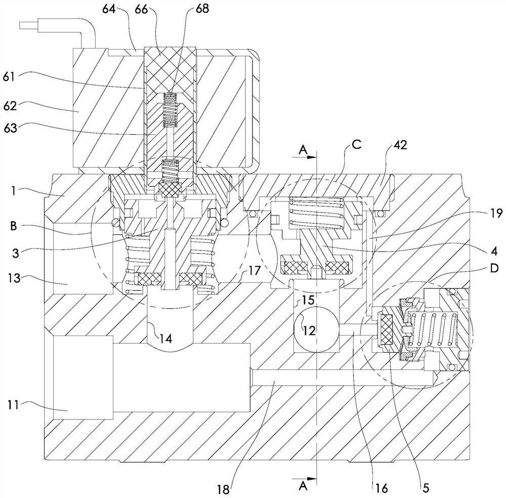 A three-way solenoid valve