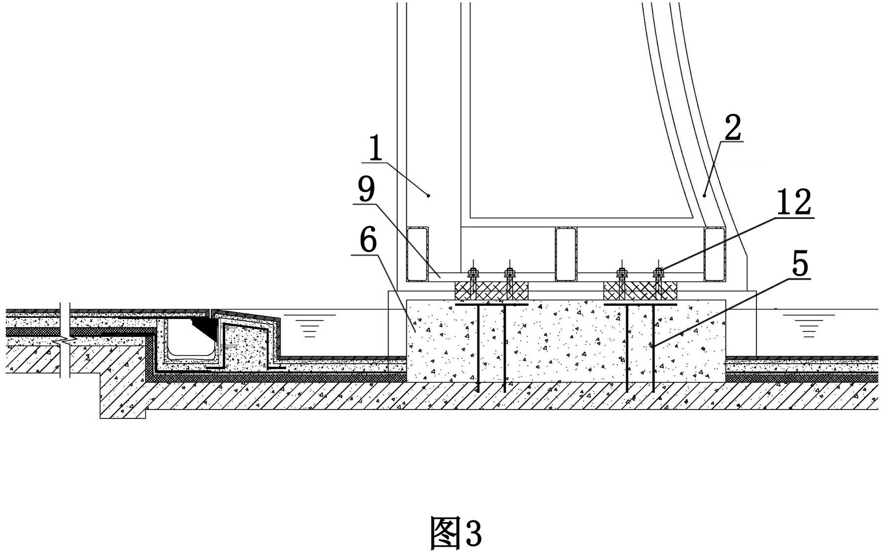 Large-scale archaistic metal combined moon gate and construction method thereof