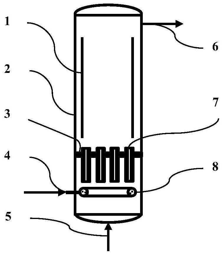 A device and method for efficient oxidation of waste lye with fractal distribution of large and small bubbles