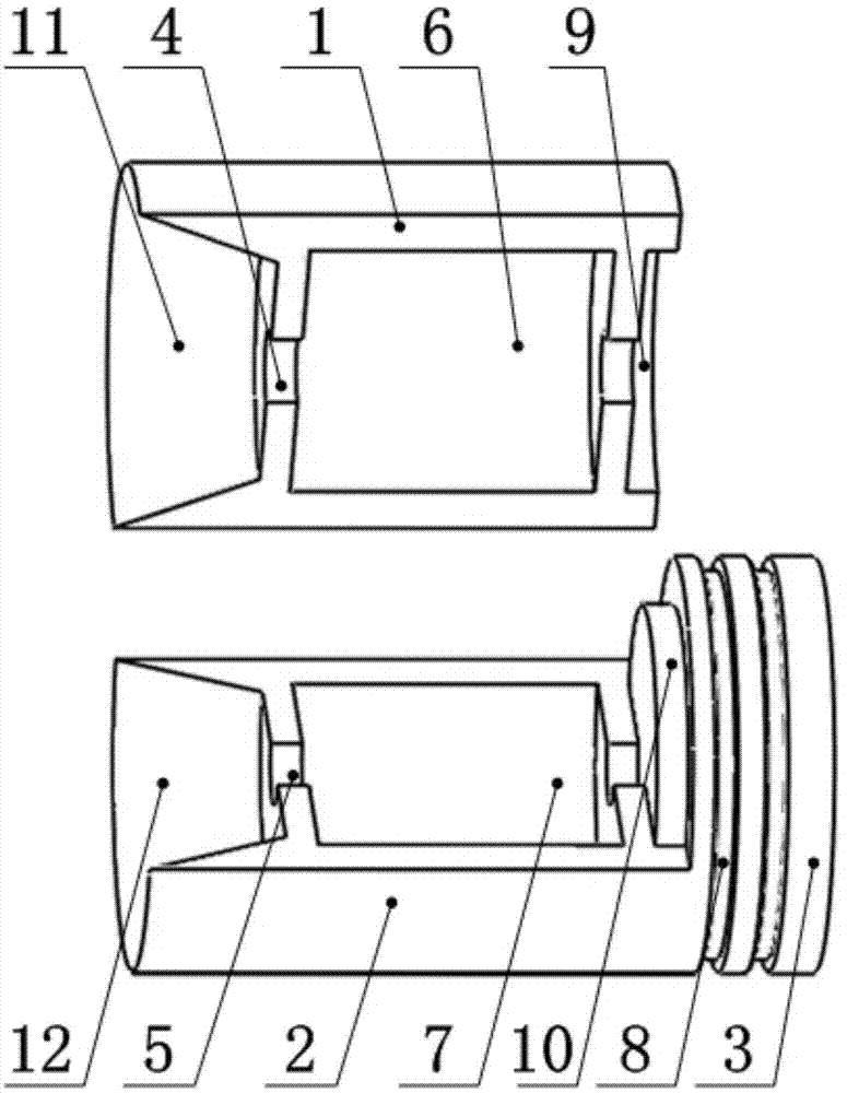 Light-gas gun pneumatic separation sabot