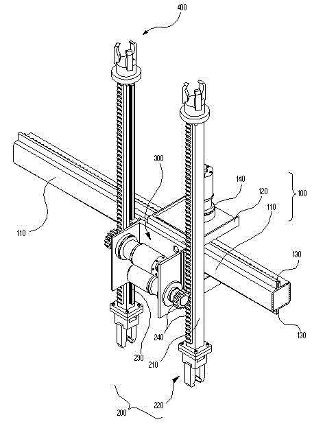 Fixture replacing device for industrial workpiece conveying device