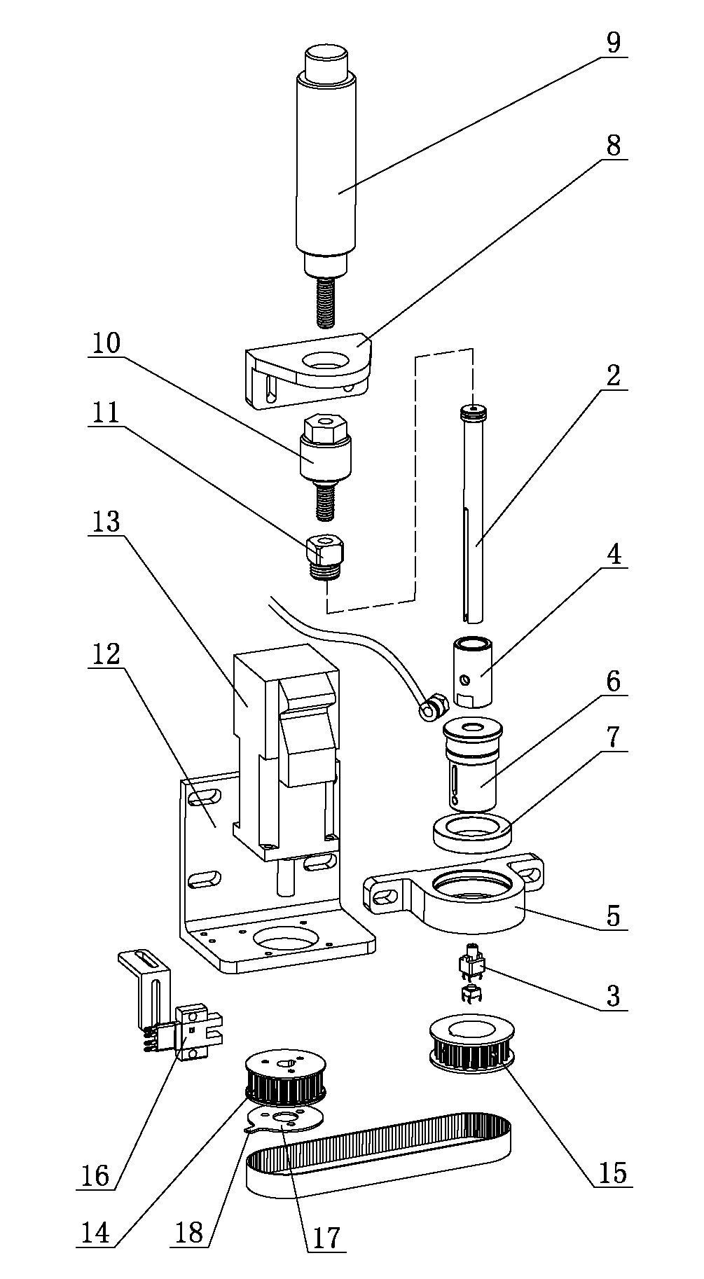 Head air-suction mechanism for inserting machine