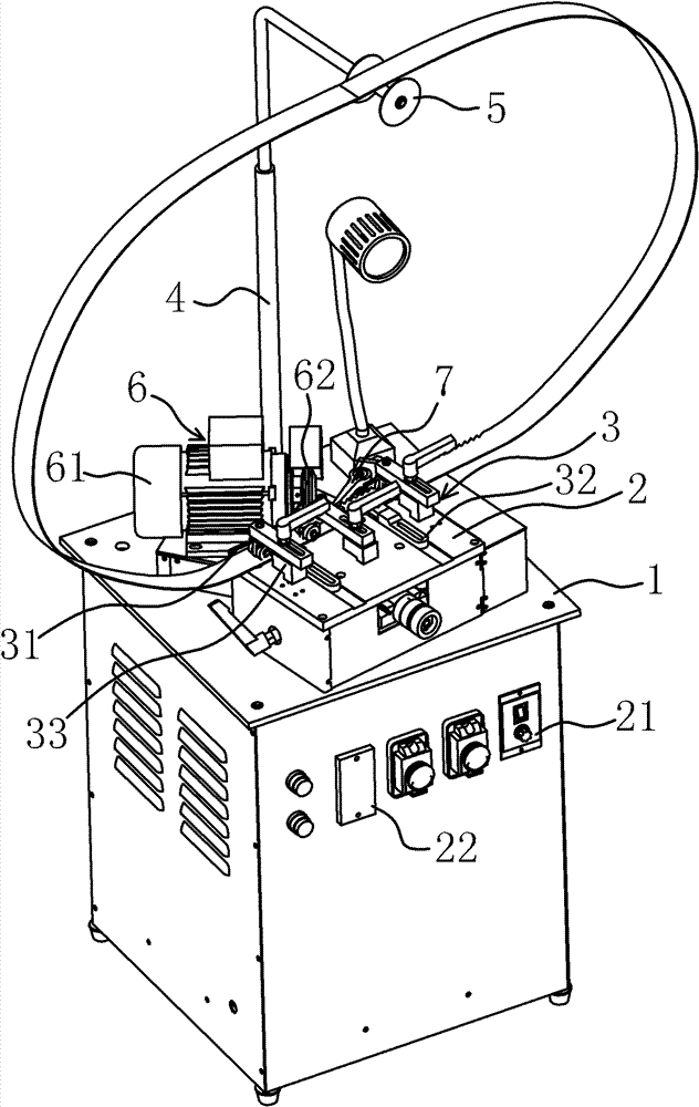 Sharpening machine for sawteeth of saw band