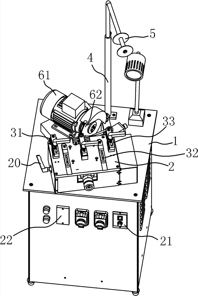 Sharpening machine for sawteeth of saw band