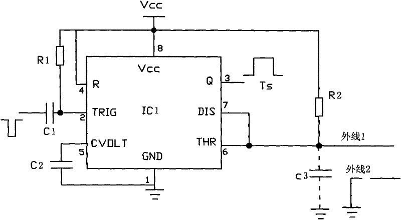 Monostable circuit of automatic detection warning instrument for communication cable breakpoint