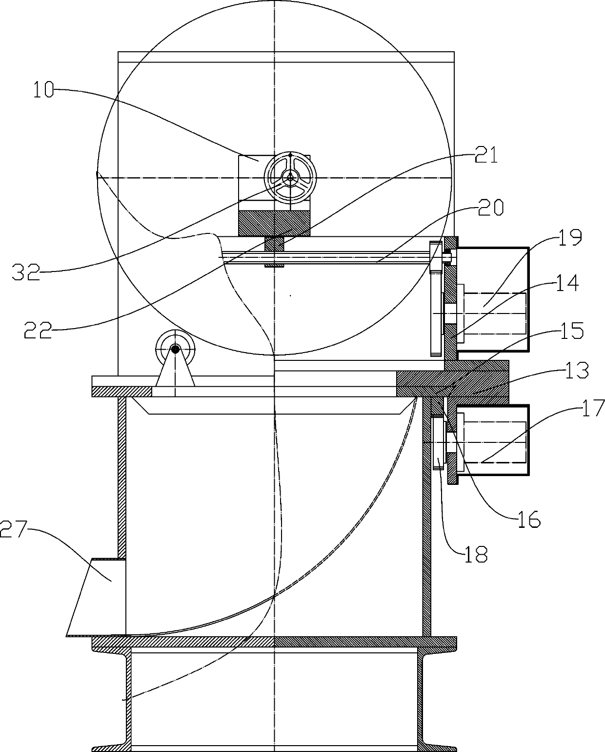 A solid engine grain cleaning device