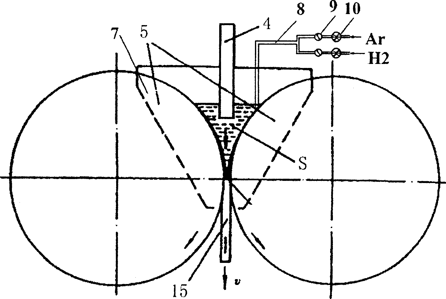 Method for continuously casting sheet band by dual roller