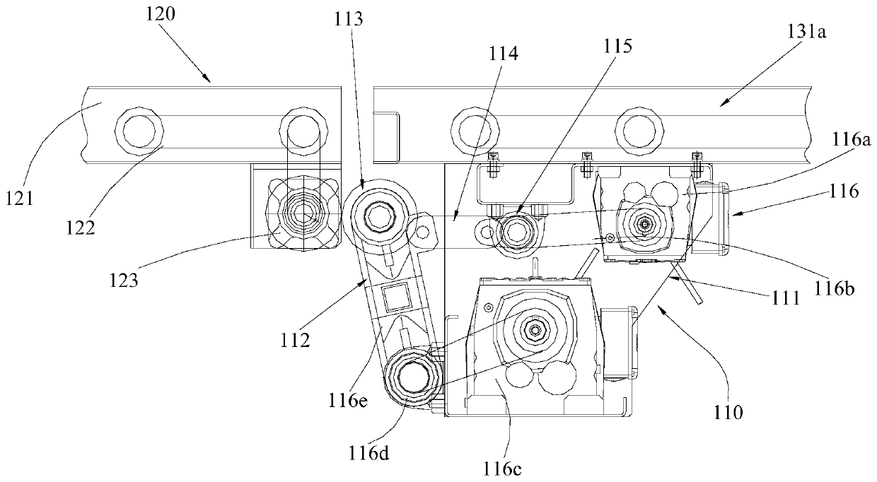 Driving type transmission friction wheel structure and container goods shelf mechanism thereof