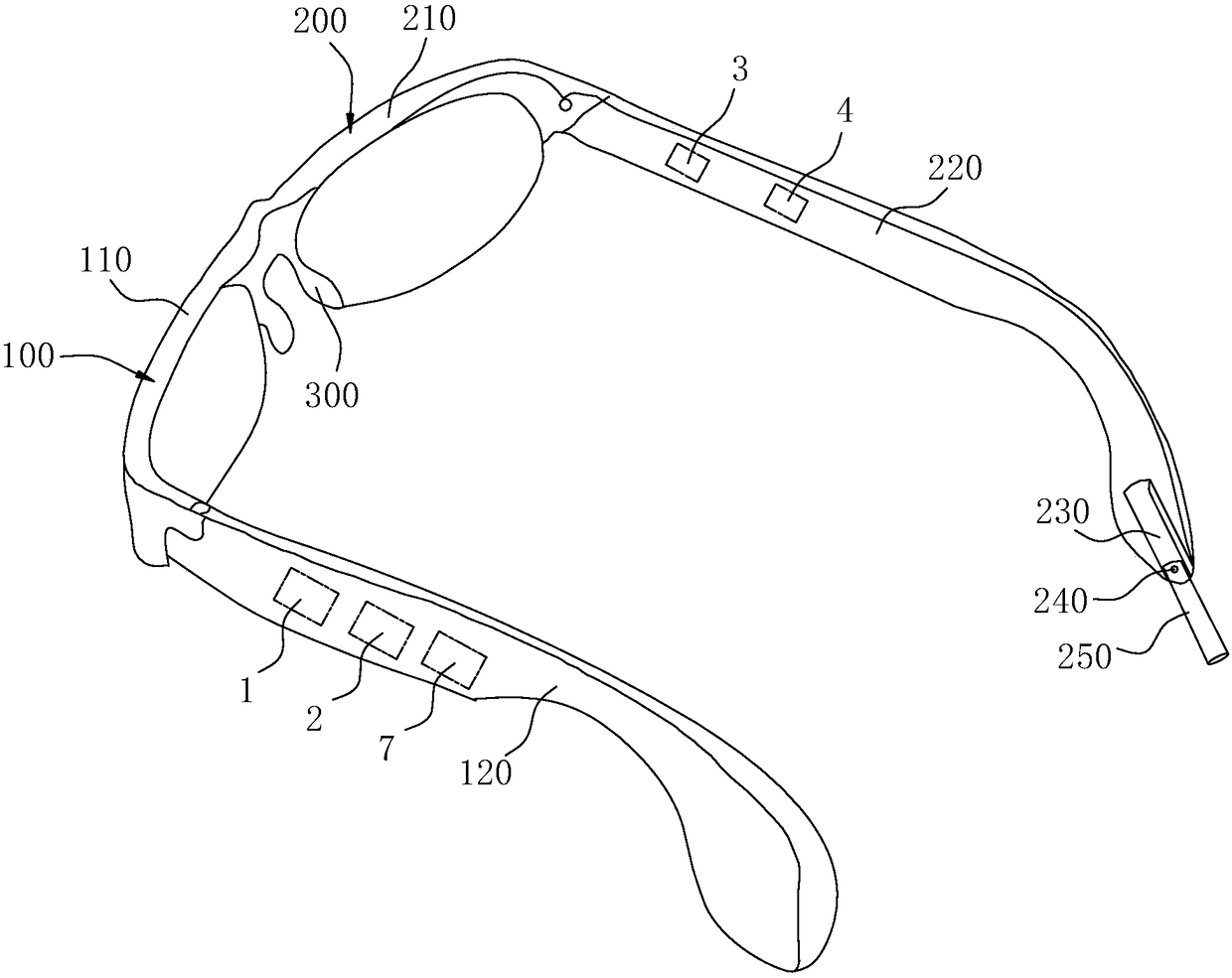 Intelligent glasses frame, glasses and method for controlling intelligent glasses frame