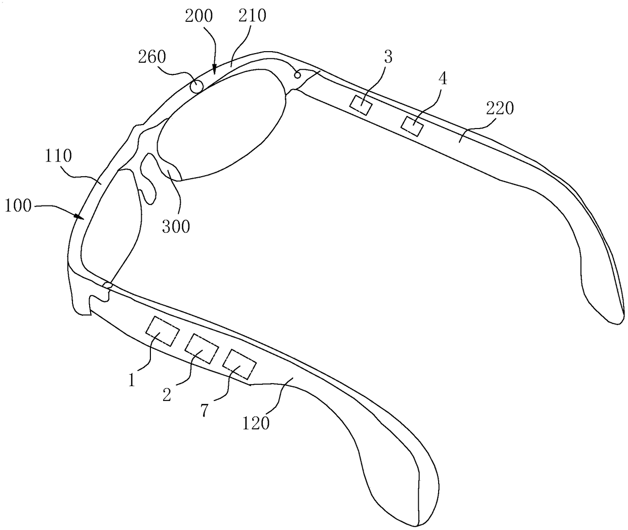 Intelligent glasses frame, glasses and method for controlling intelligent glasses frame