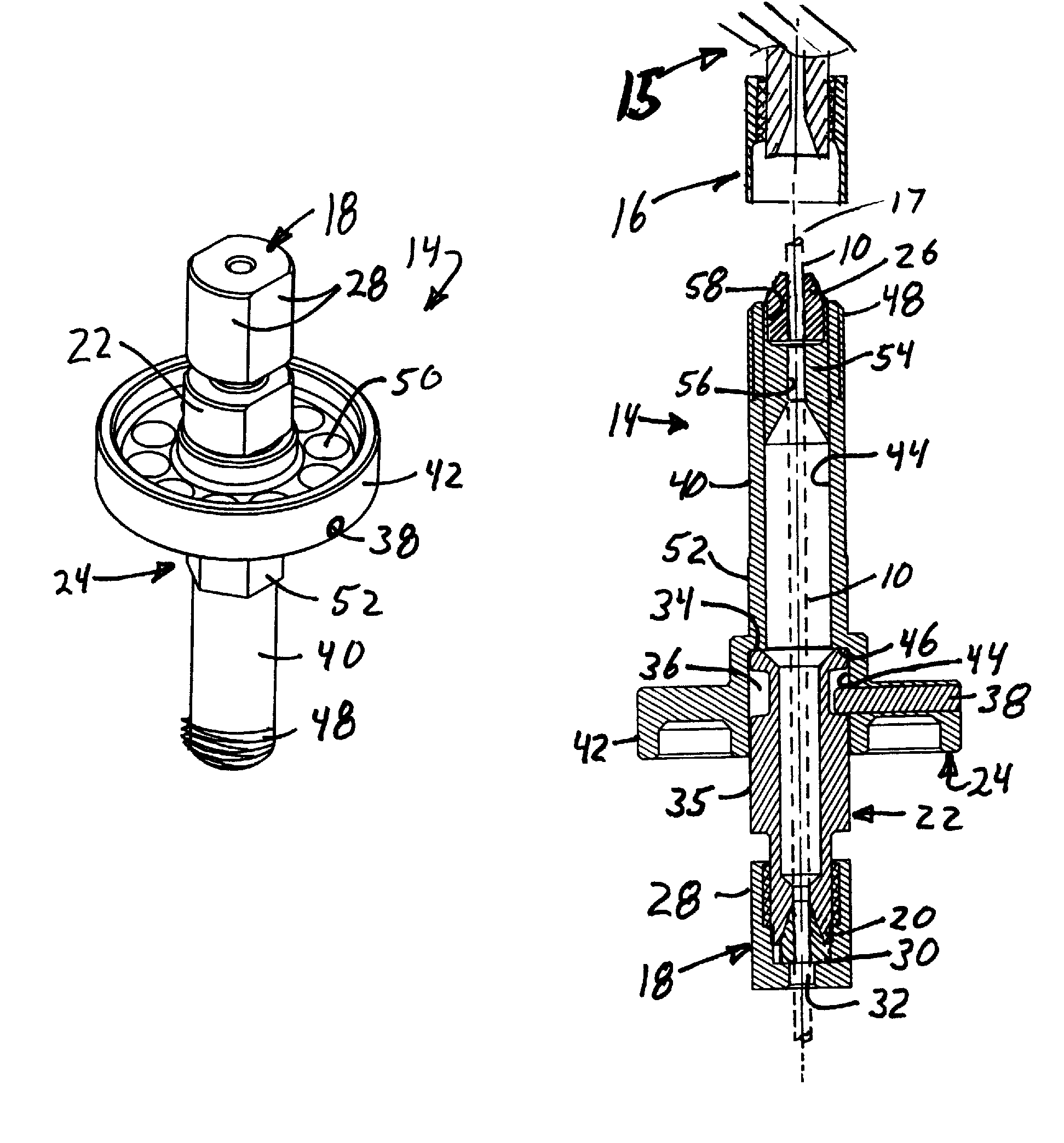 Low thermal mass, adjustable locking GC nut