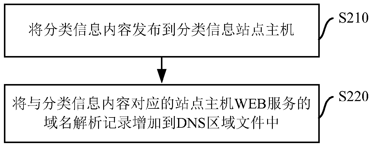 Method and system for publishing classified information based on domain name