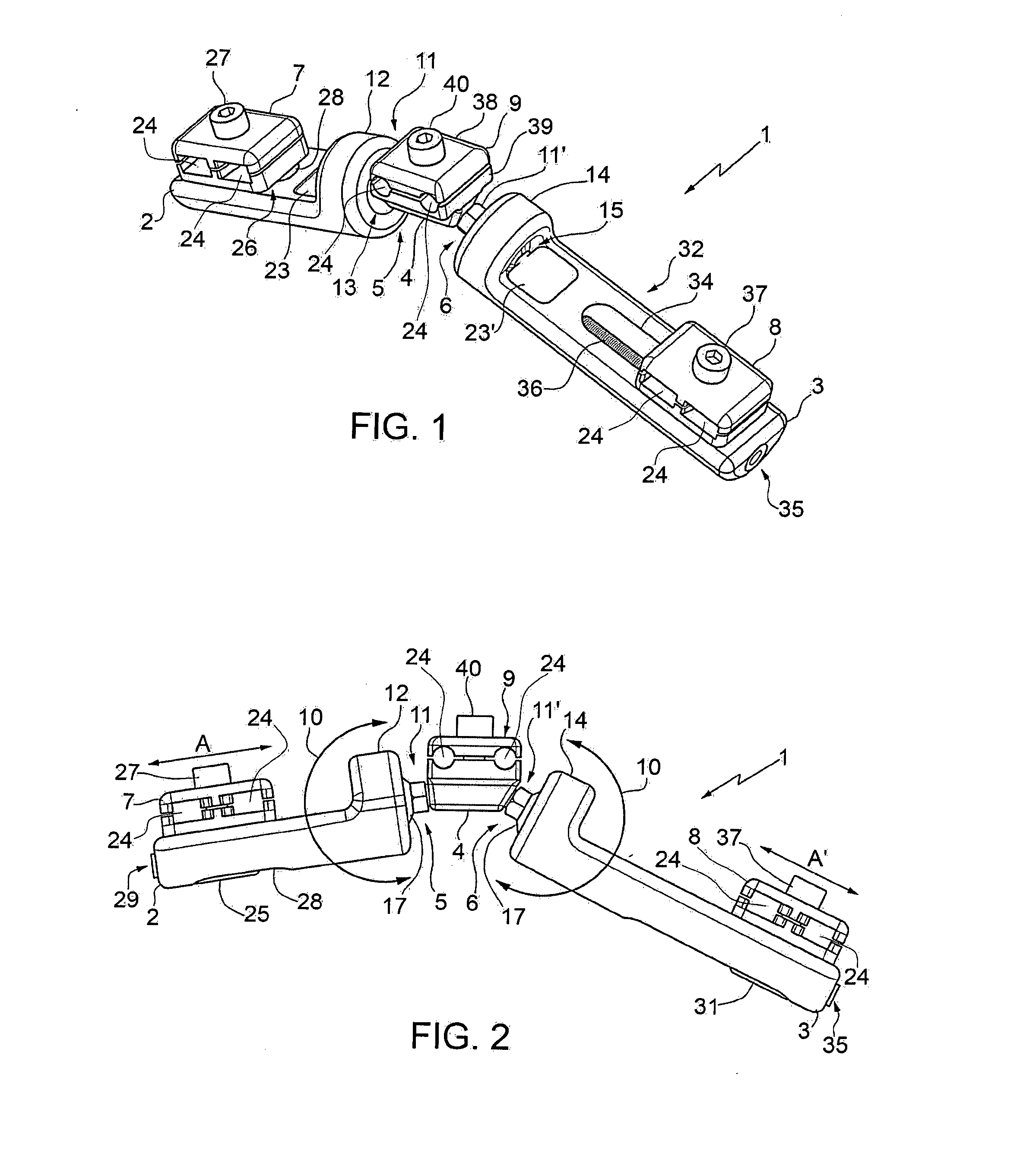 External fixing device, for treating bone fractures