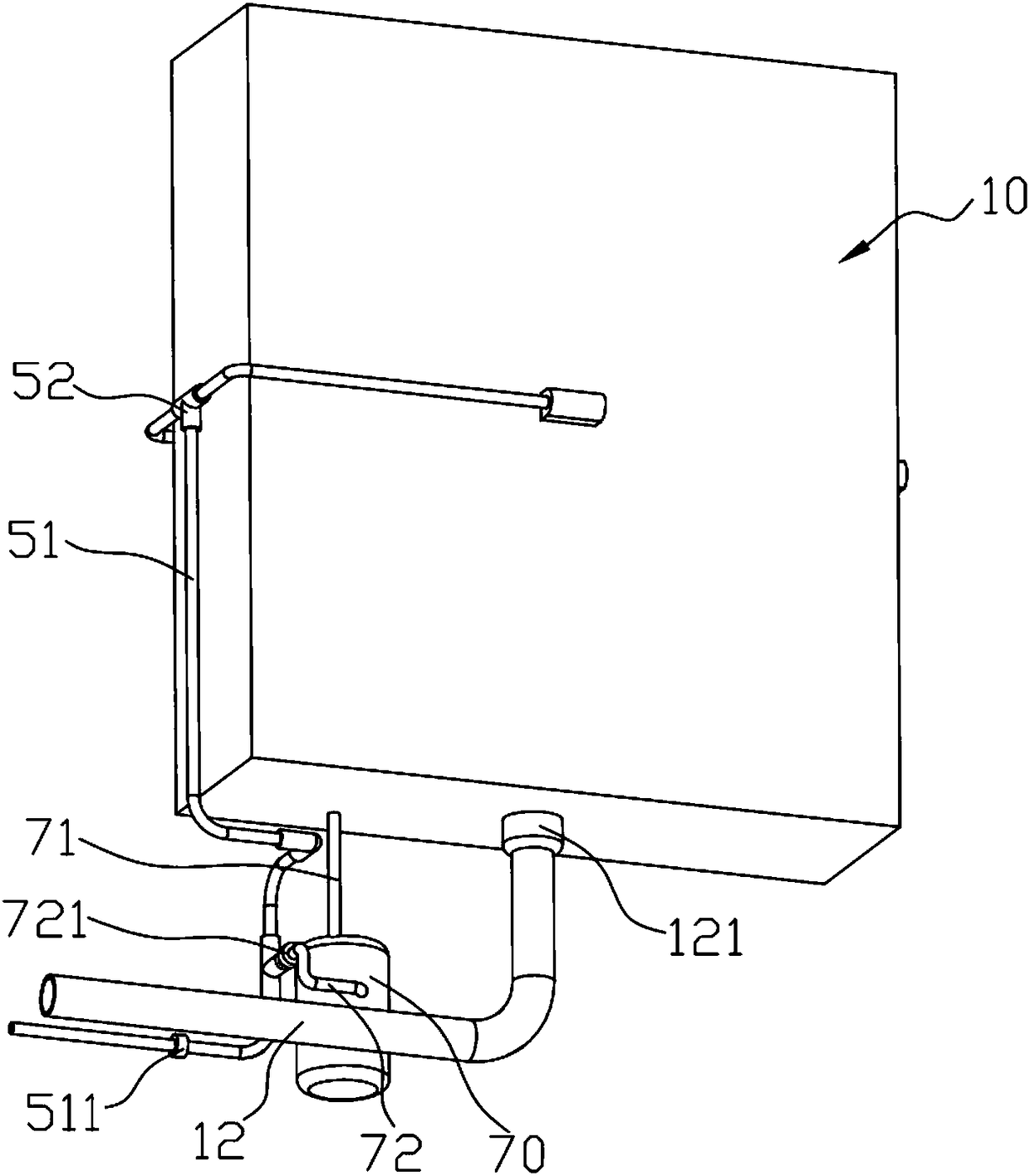 Spraying-angle-gradual-changing-type tool washing device with disinfection function