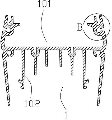 Sealing structure for strip-shaped lamp