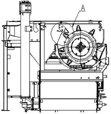 Drum mowing device of half-feed combine harvester