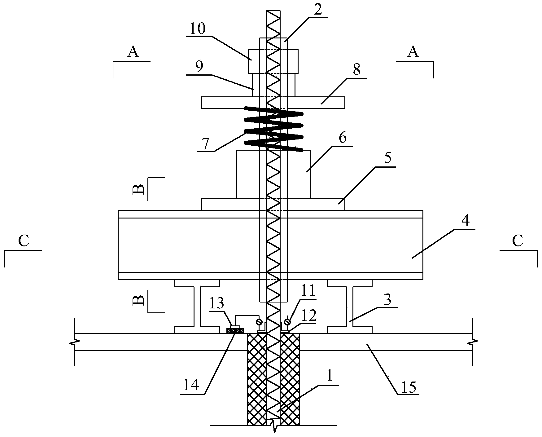 Creep test loading device for non-metal anti-floating anchor