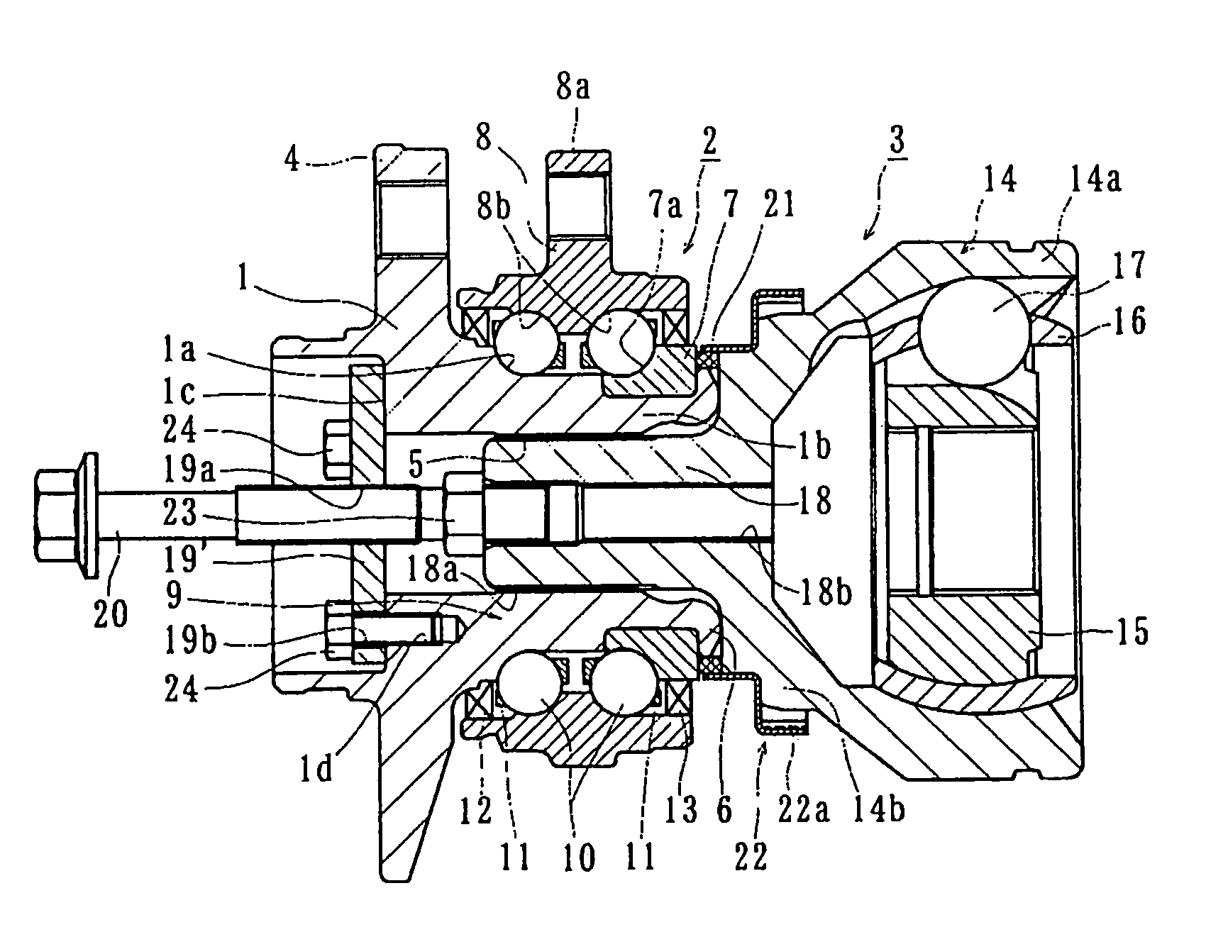 Bearing apparatus for a driving wheel of vehicle