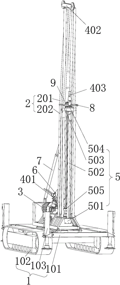 Folded type long-stroke drilling machine