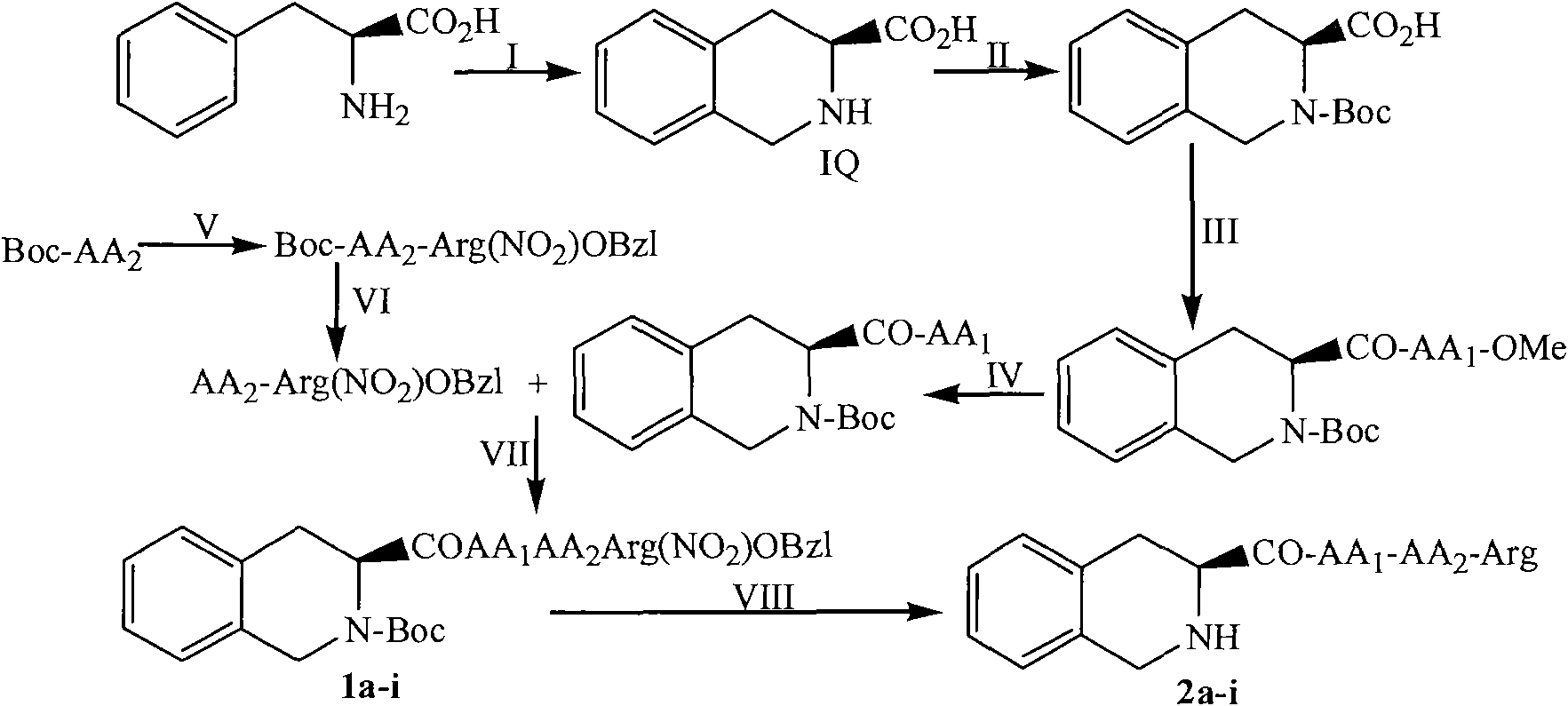 (3S)-1,2,3,4-tetrahydroisoquinoline-3-carboxylic acid kyrine conjugate, preparation method and application thereof