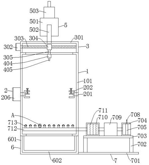 Double-sided spraying device for antitheft door machining