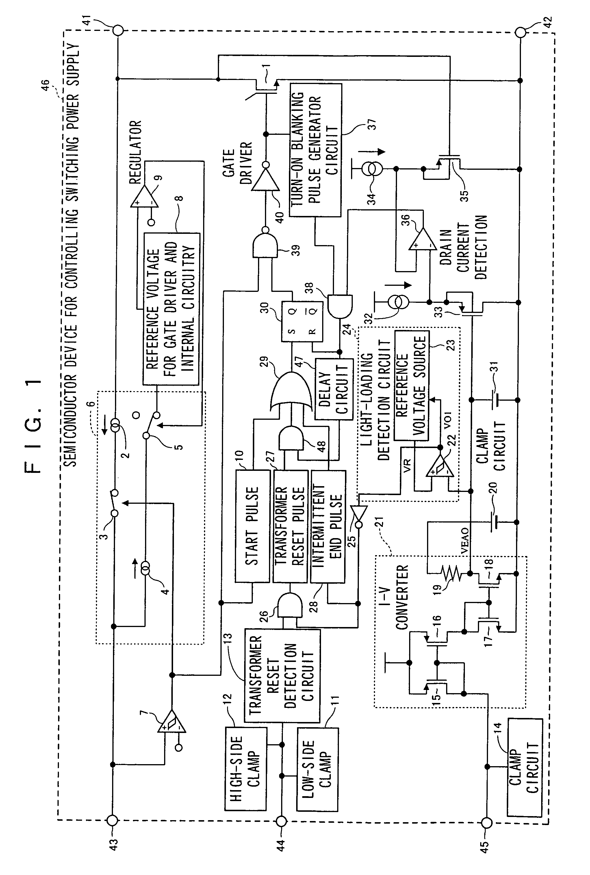 Semiconductor device for controlling switching power supply