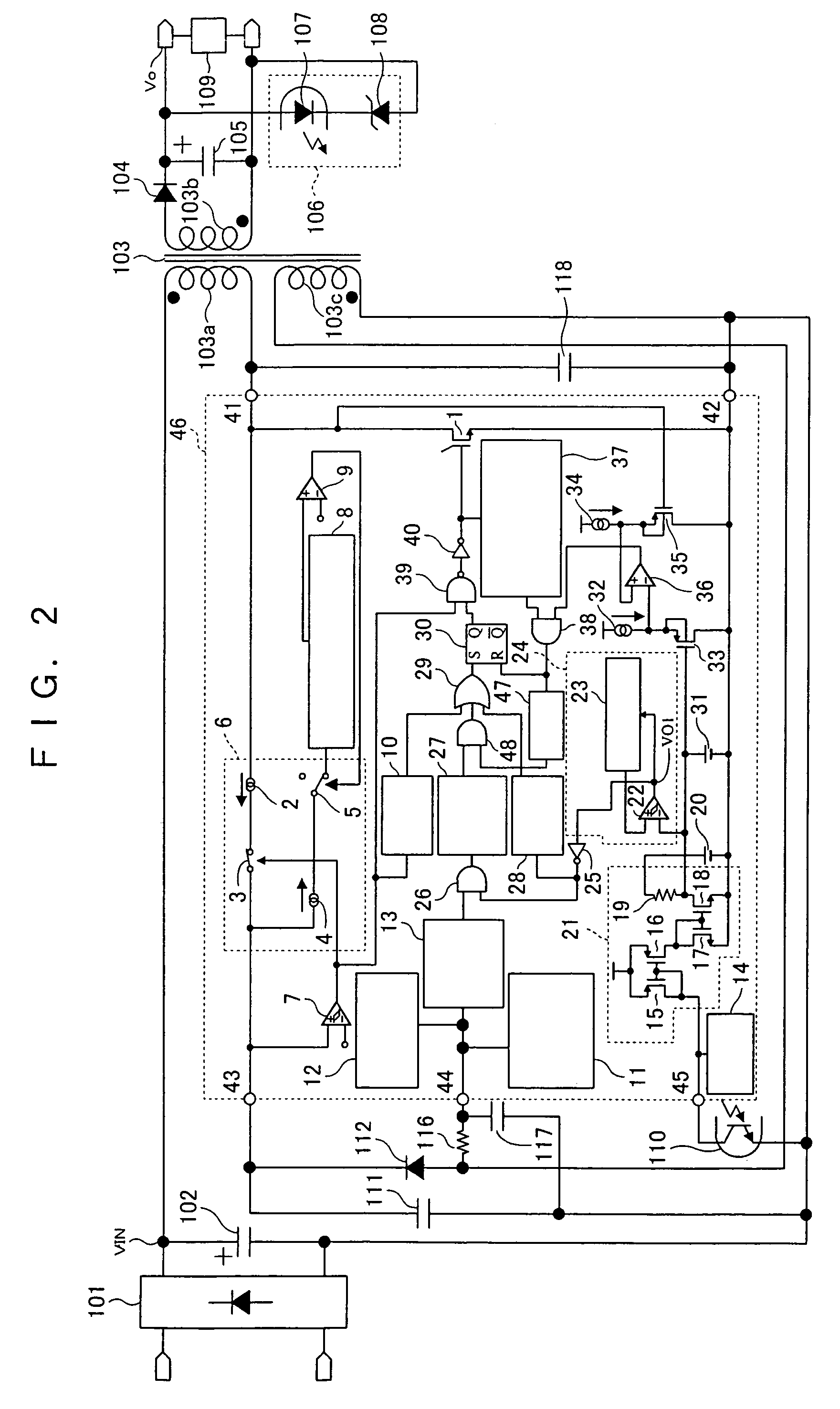 Semiconductor device for controlling switching power supply