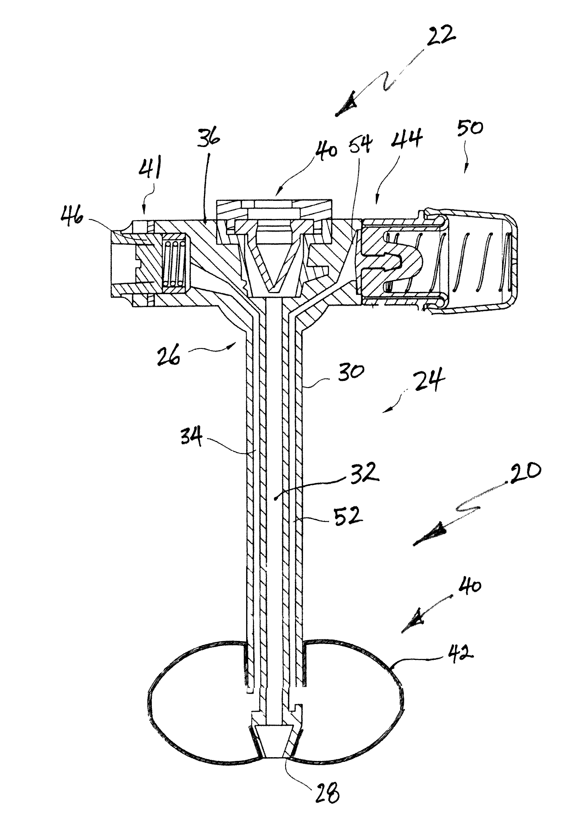 Inflatable retention system for an enteral feeding device