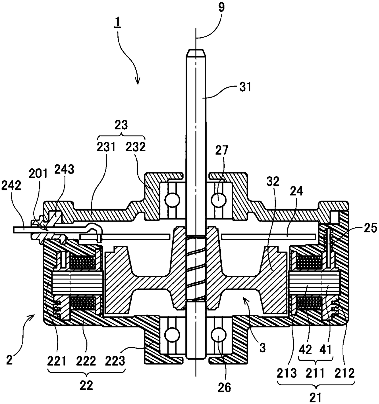 Stationary part and motor