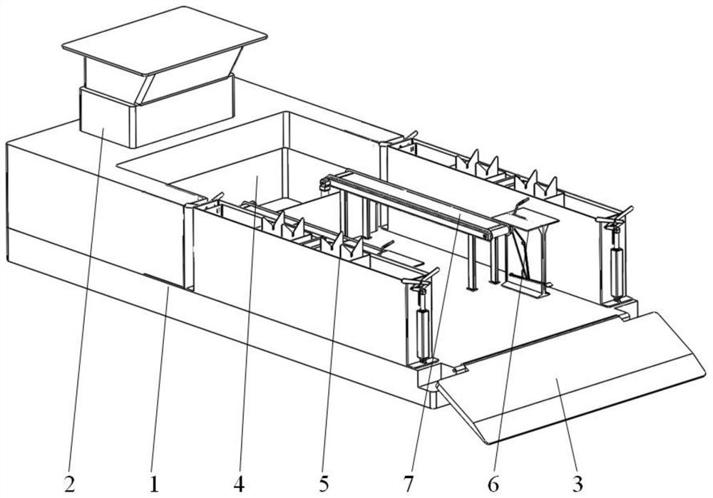 An automatic kelp harvesting platform with a clamped structure for reducing floating balls