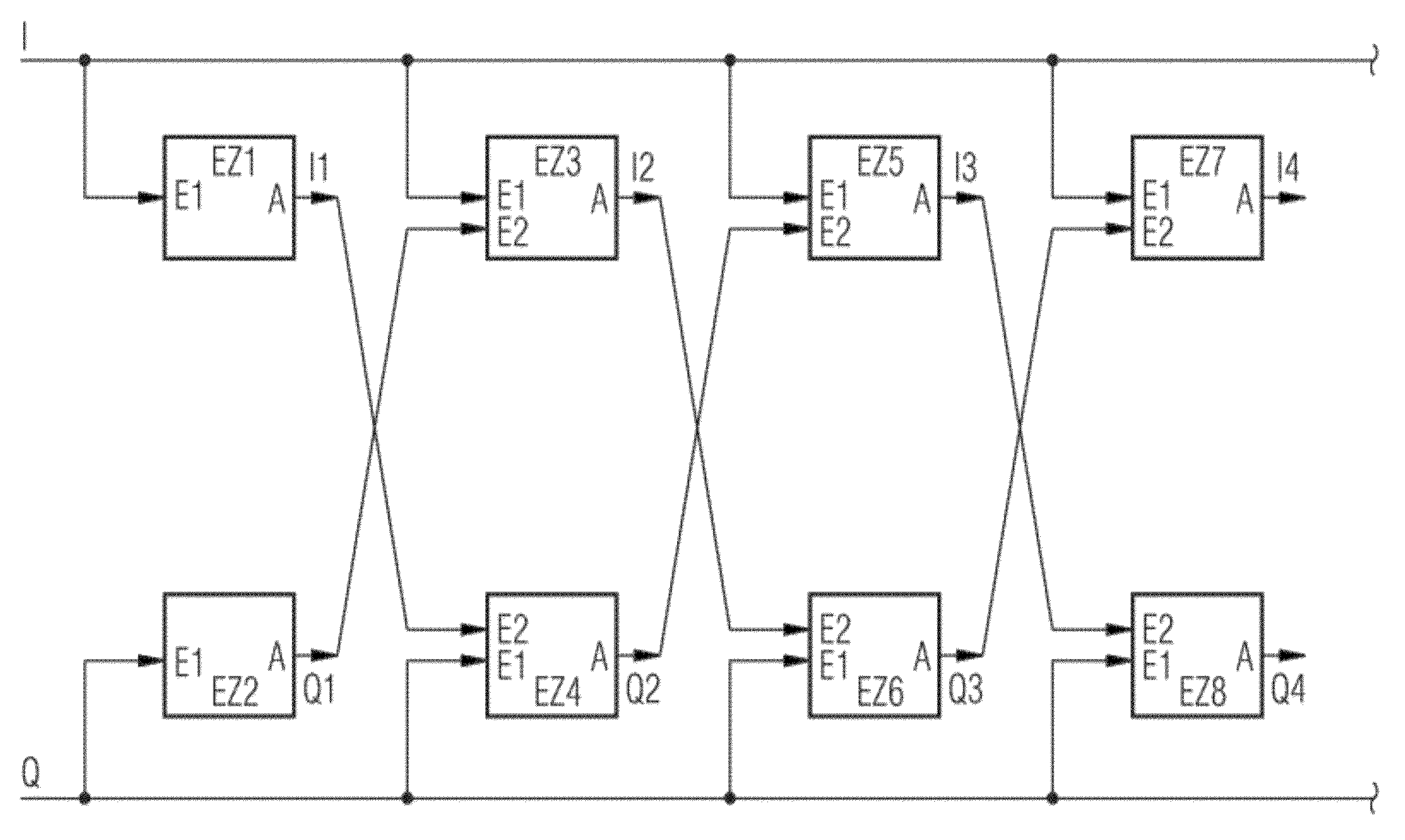 Receiver structure and method for the demodulation of a quadrature-modulated signal