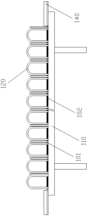 Prefabricated small box girder reinforcing steel bar tire membranization mounting device and method