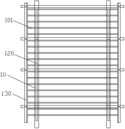 Prefabricated small box girder reinforcing steel bar tire membranization mounting device and method