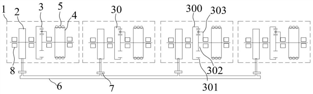 A multi-rope tension balance adjustment device and adjustment method