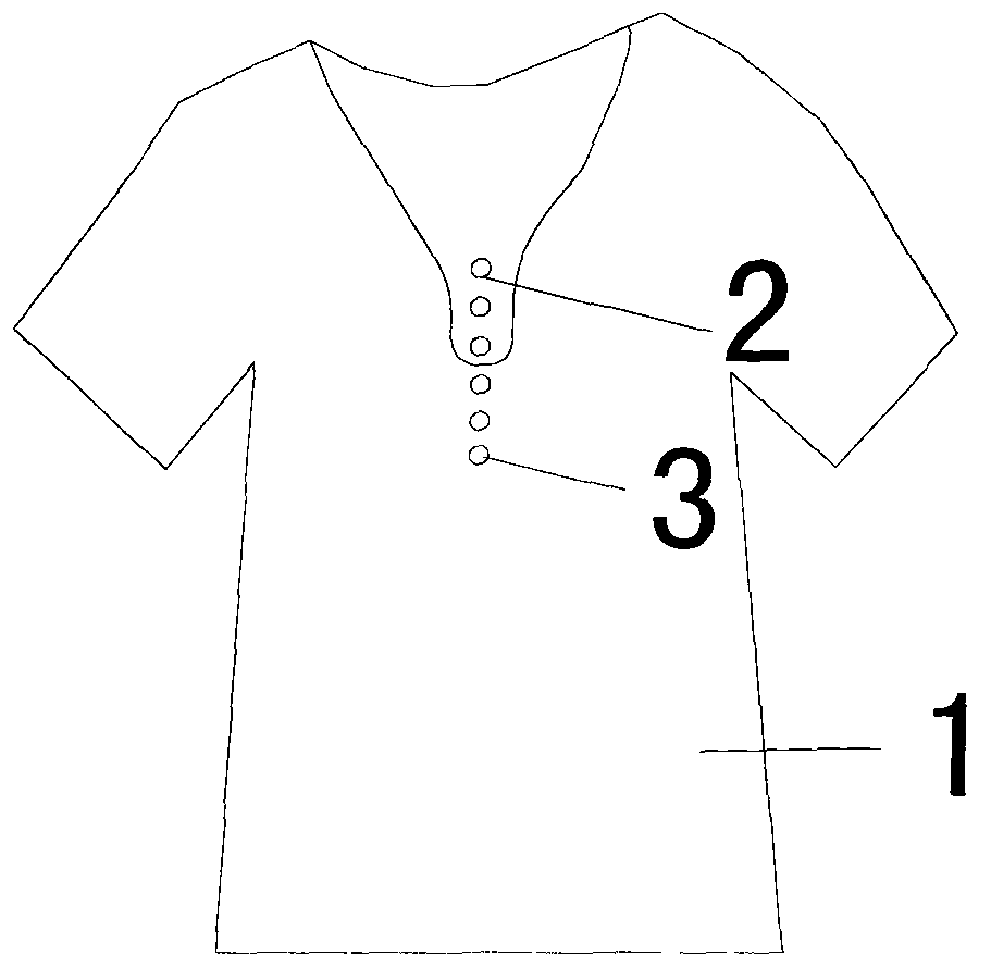 Short-sleeved shirt provided with buttons and made of fabric not prone to creasing