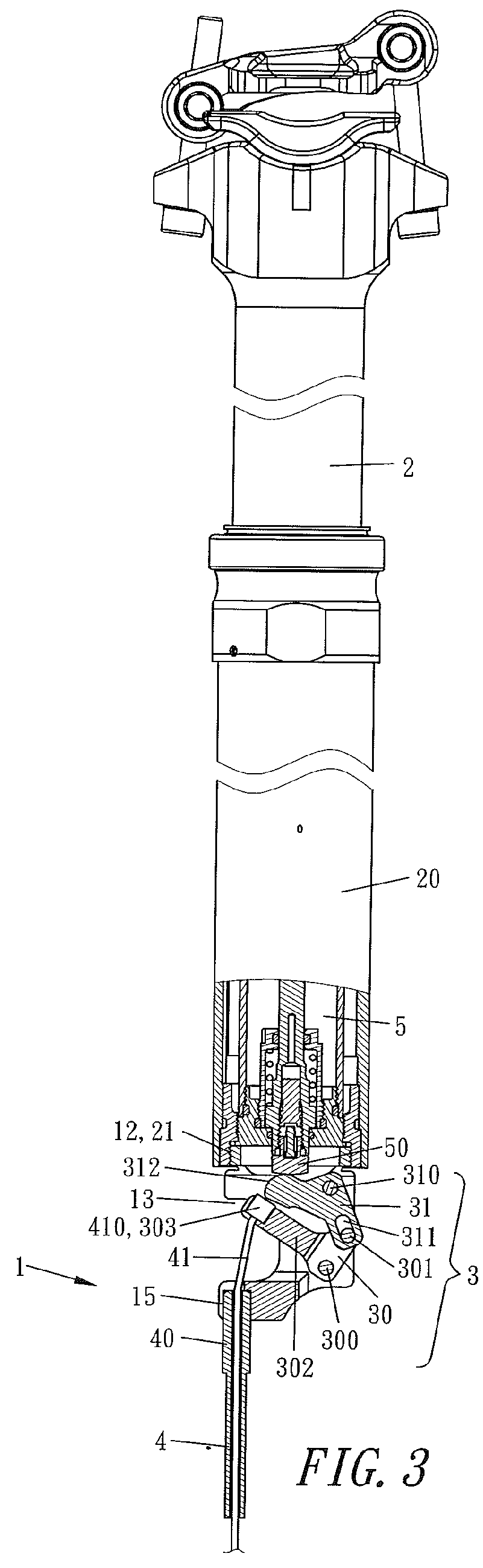 Control device of the height adjustment for a bicycle seat post