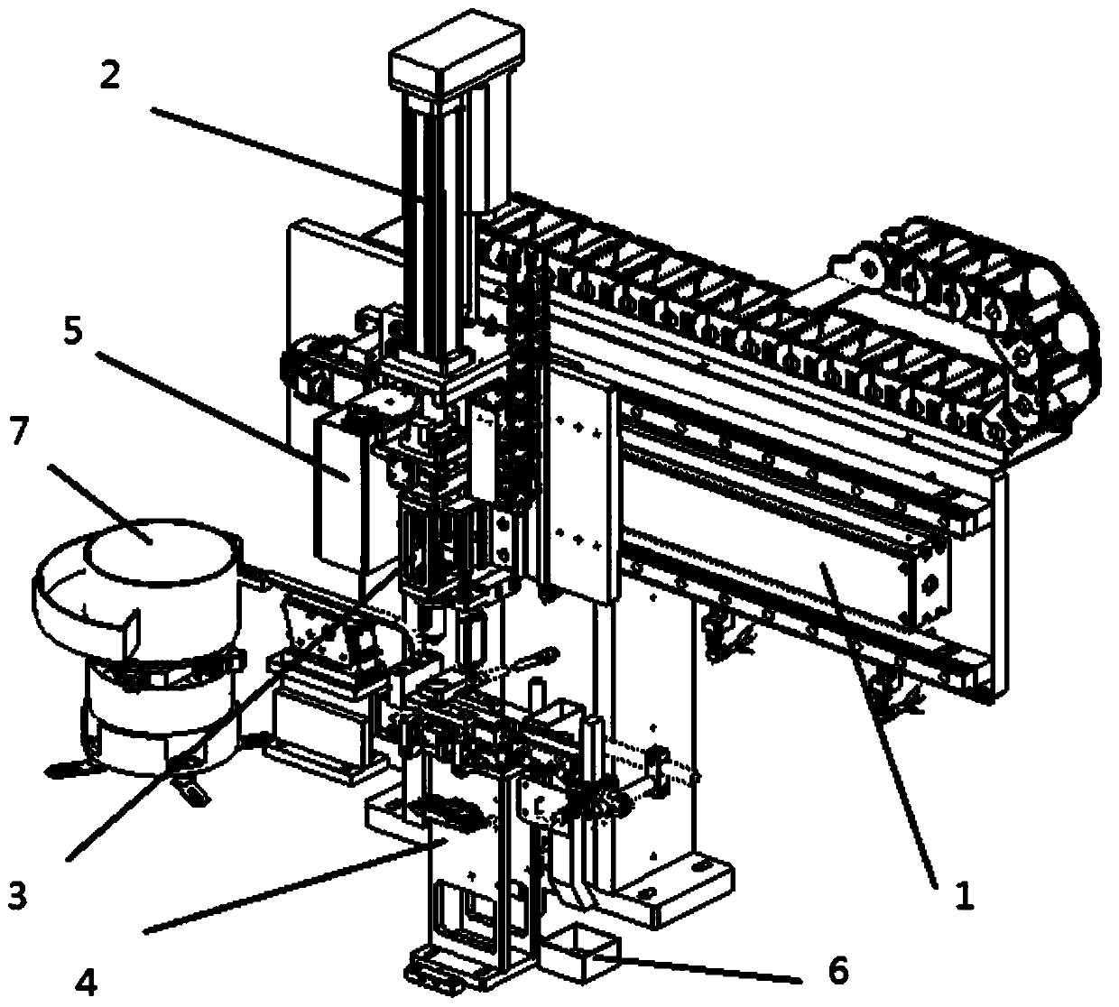 Automatic assembly device for clamping spring