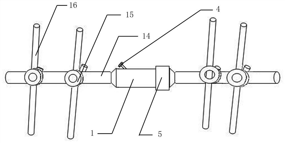 A fracture external fixator with adjustable axial pressure between bone fragments